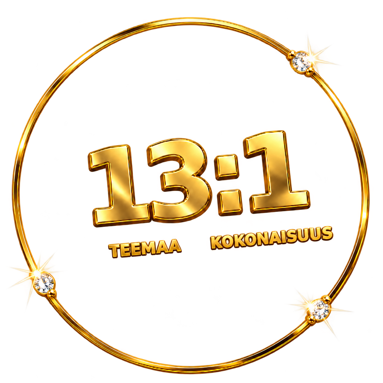 13:1 – 13 teemaa, yksi kokonaisuus; kultainen logo